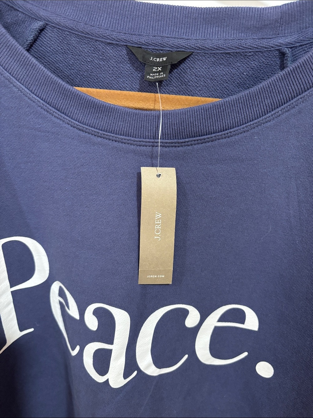 J. Crew Navy 'Peace.' Crewneck Sweatshirt - Picture 2 of 6
